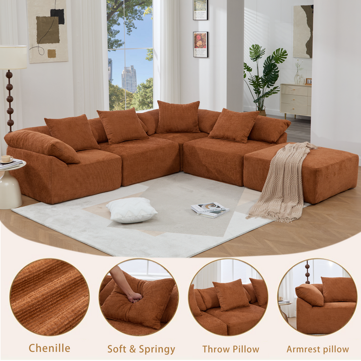 Buy farmhouse furniture The Harvest House | Modern Farmhouse Crimson L Shaped Modular Sectional Sofa - Modern Cottage Farmhouse Furniture