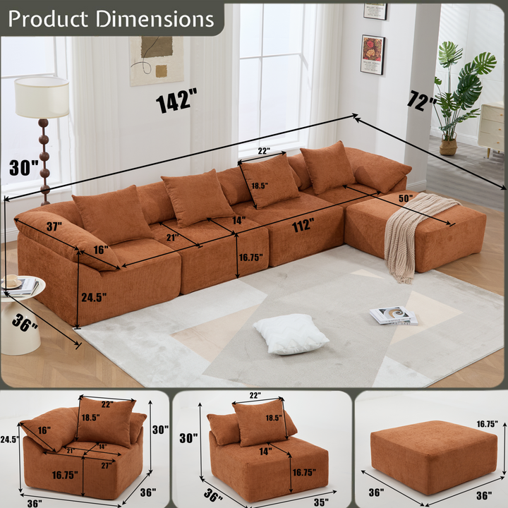 Buy farmhouse furniture The Harvest House | Modern Farmhouse Crimson L Shaped Modular Sectional Sofa - Modern Cottage Farmhouse Furniture