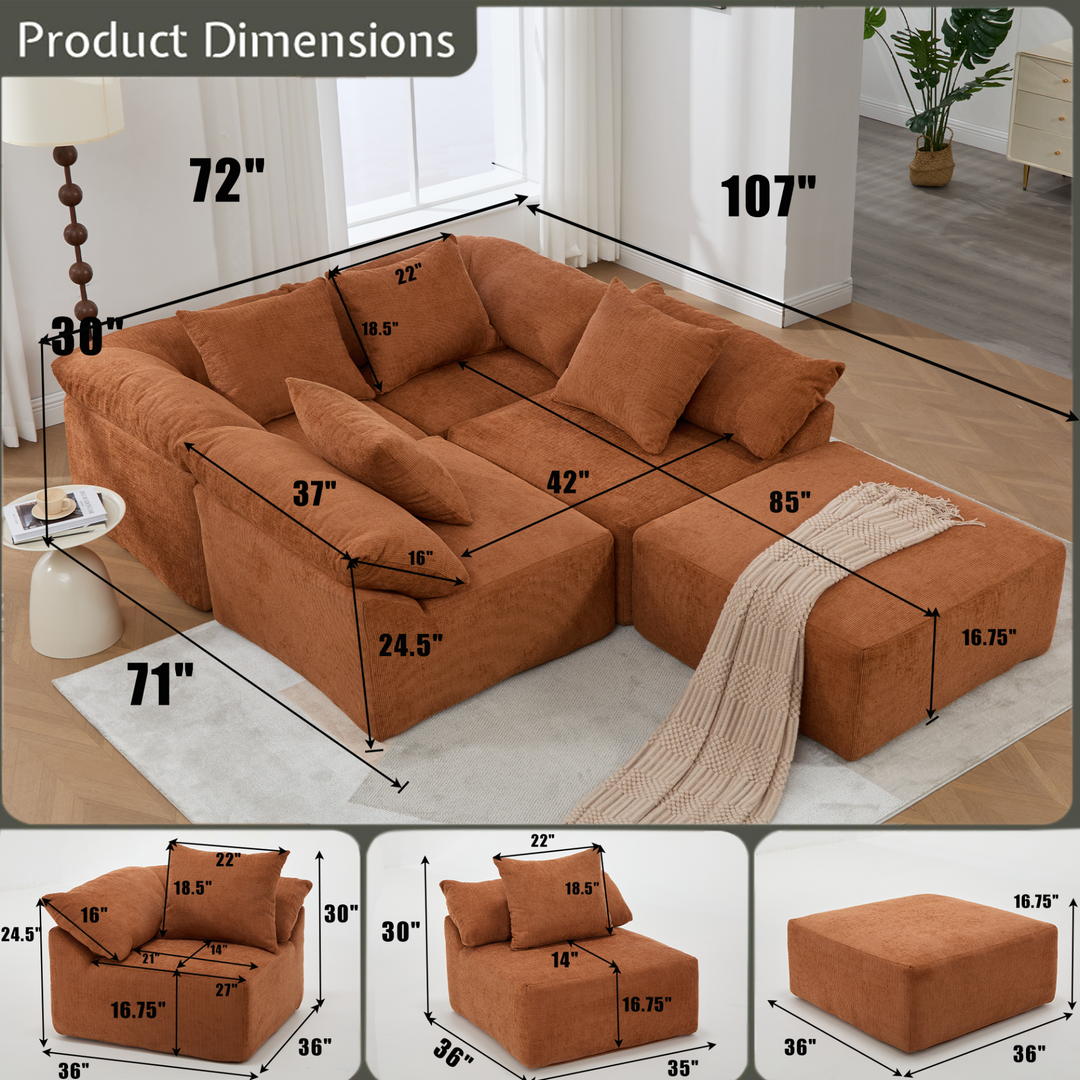 Buy farmhouse furniture The Harvest House | Modern Farmhouse Crimson L Shaped Modular Sectional Sofa - Modern Cottage Farmhouse Furniture
