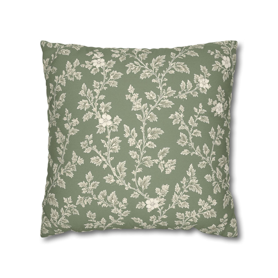 Clover Hill - Cream &amp; Sage Floral Pillowcase By. Artisan Blooms