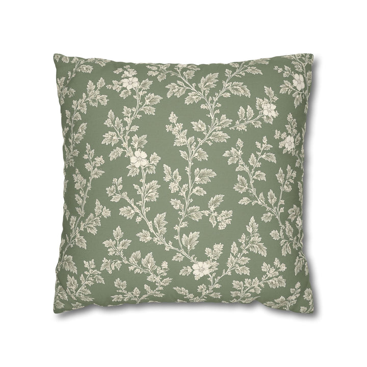 Clover Hill - Cream &amp; Sage Floral Pillowcase By. Artisan Blooms