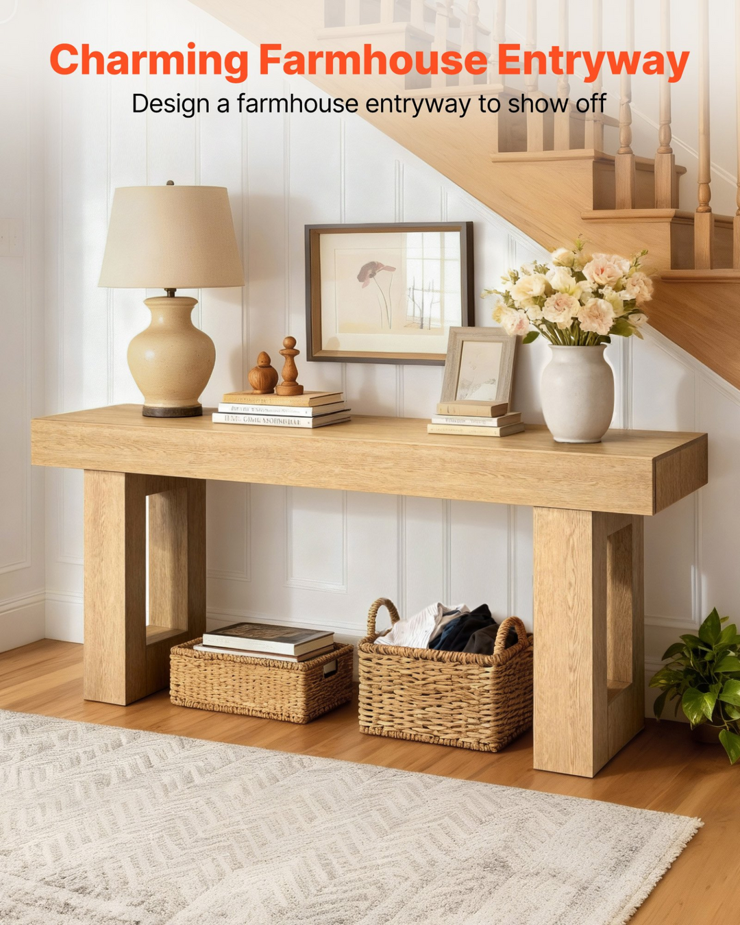 Buy farmhouse furniture Large Burlywood Mediterranean Farmhouse Foyer Farmhouse Table - Modern Cottage Farmhouse Furniture