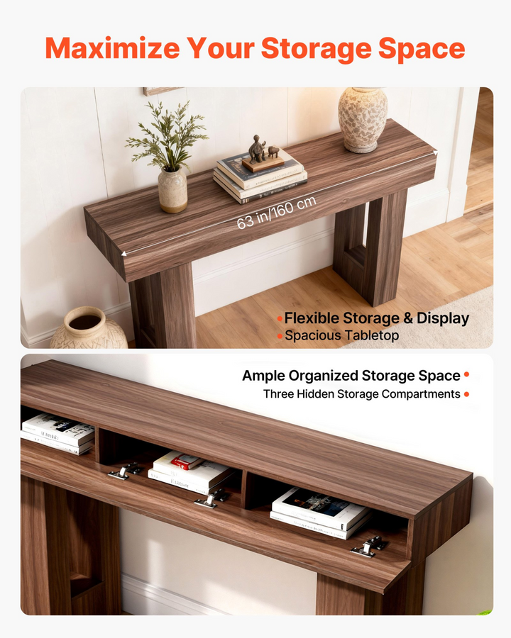 Buy farmhouse furniture Brown Farmhouse Foyer Wooden Table - Modern Cottage Farmhouse Furniture