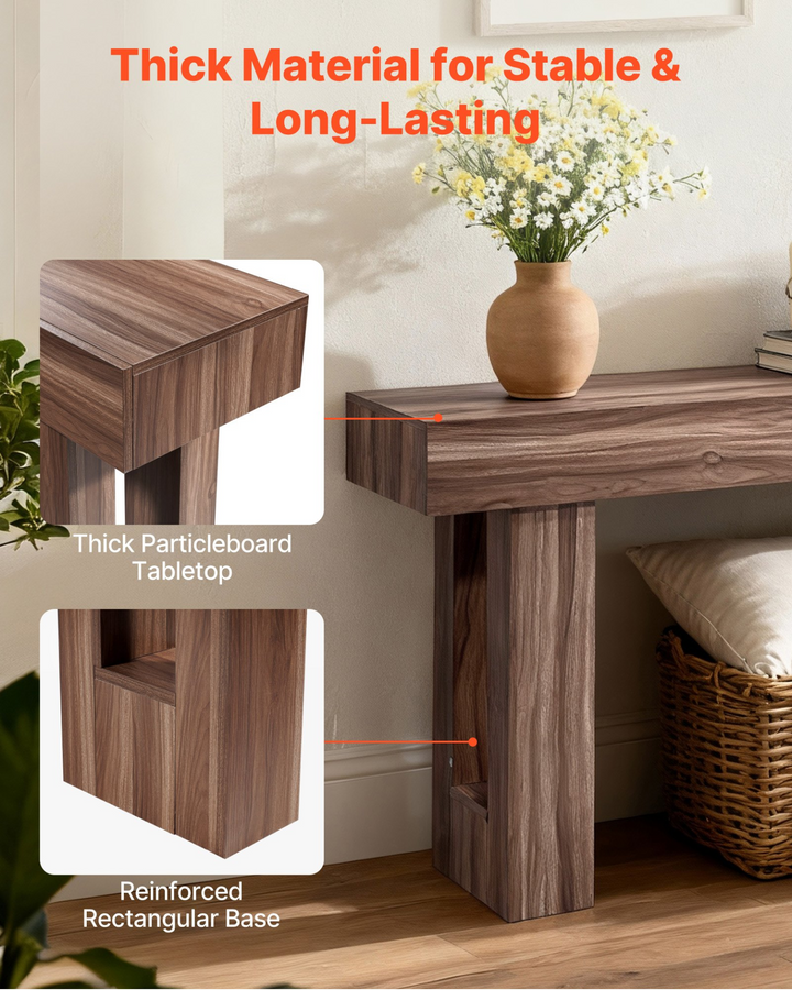 Buy farmhouse furniture Brown Farmhouse Foyer Wooden Table - Modern Cottage Farmhouse Furniture