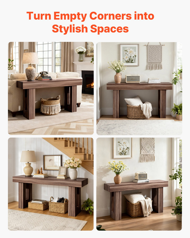 Buy farmhouse furniture Brown Farmhouse Foyer Wooden Table - Modern Cottage Farmhouse Furniture