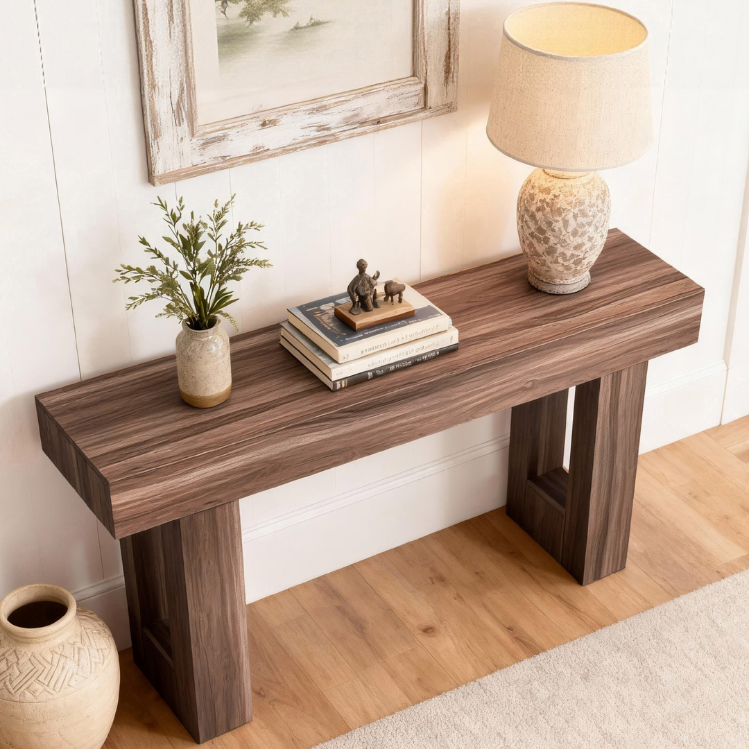 Buy farmhouse furniture Brown Farmhouse Foyer Wooden Table - Modern Cottage Farmhouse Furniture
