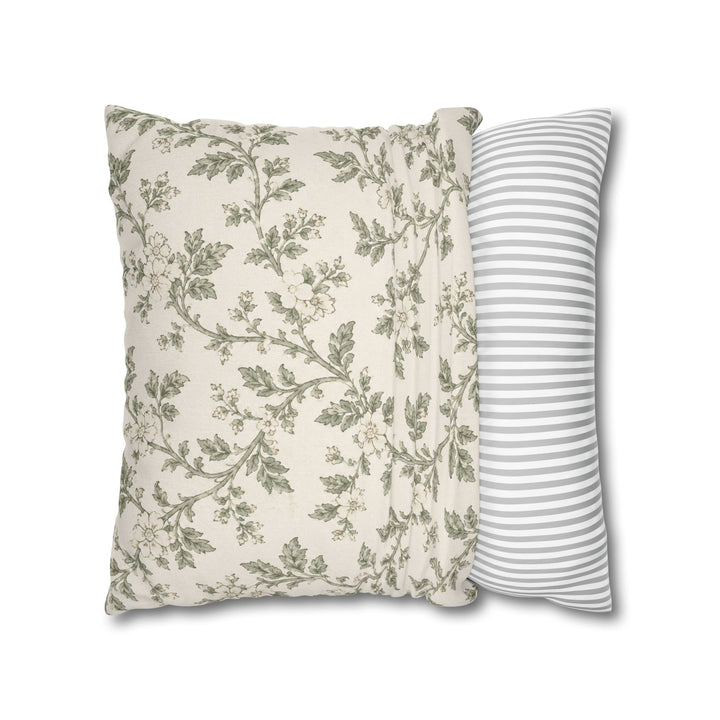 Cream &amp; Sage Floral Pillowcase By. Artisan Blooms