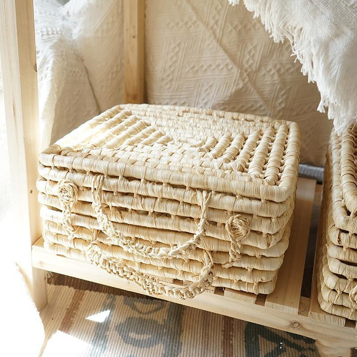 Buy farmhouse furniture Taupe | Hand Woven Mediterranean Coast Luxury Vintage Italian Basket - Modern Cottage Farmhouse Furniture
