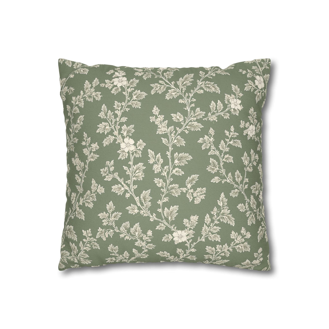 Clover Hill - Cream &amp; Sage Floral Pillowcase By. Artisan Blooms