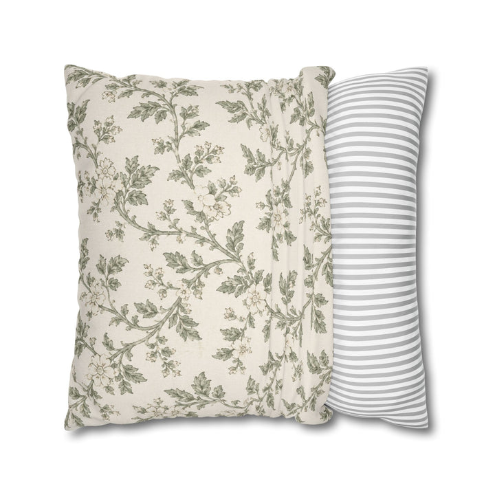 Cream &amp; Sage Floral Pillowcase By. Artisan Blooms