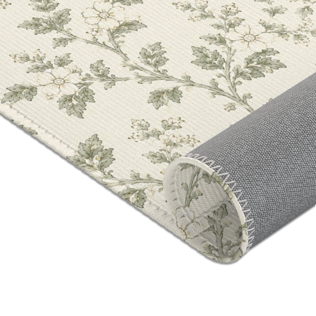 Buy farmhouse furniture Vintage Botanical Cream &amp; Sage Accent Rug - Modern Cottage Farmhouse Furniture