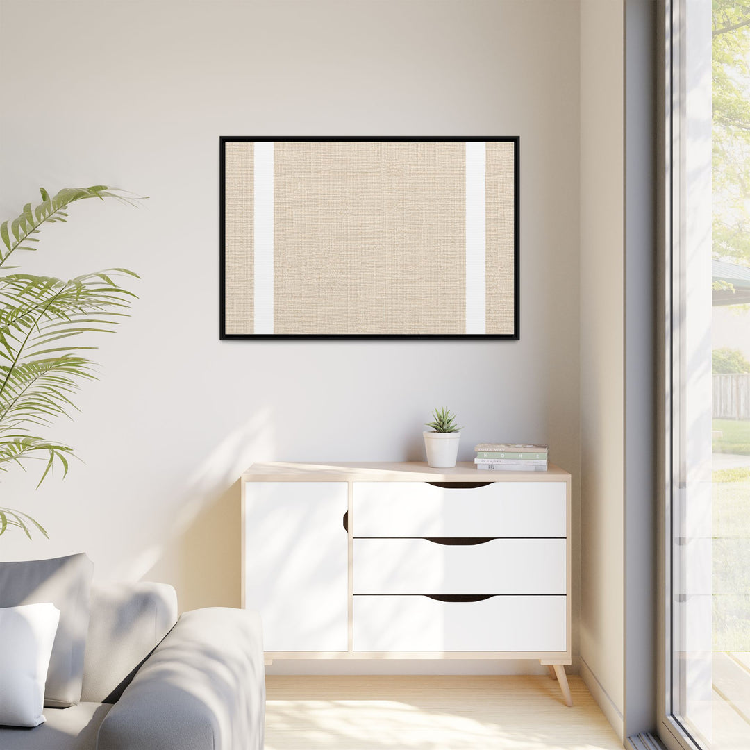 Woven Art Sage &amp; Cream Framed Canvas Wall Art