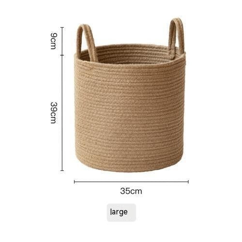 Buy farmhouse furniture Torre Melissa | Large Jute Mediterranean Farmhouse Hand-woven Cotton Basket - Modern Cottage Farmhouse Furniture