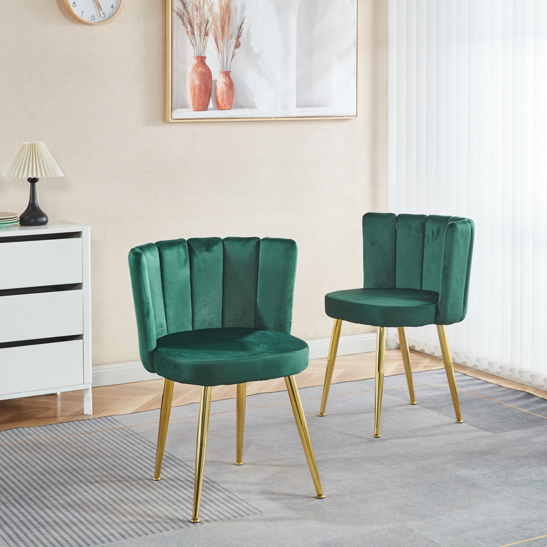 Buy farmhouse furniture Contemporary Emerald Dining Set | Metal Legs, 3-Piece - Modern Cottage Farmhouse Furniture