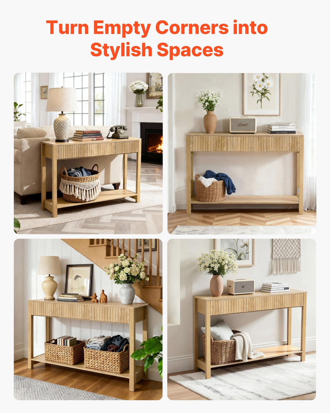 Buy farmhouse furniture Lily Mediterranean Farmhouse Foyer Table - Modern Cottage Farmhouse Furniture
