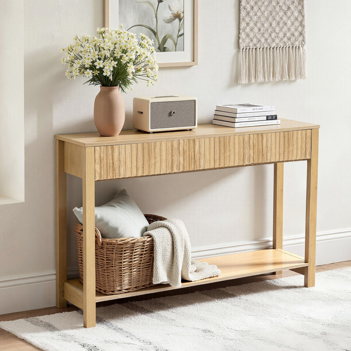 Buy farmhouse furniture Lily Mediterranean Farmhouse Foyer Table - Modern Cottage Farmhouse Furniture
