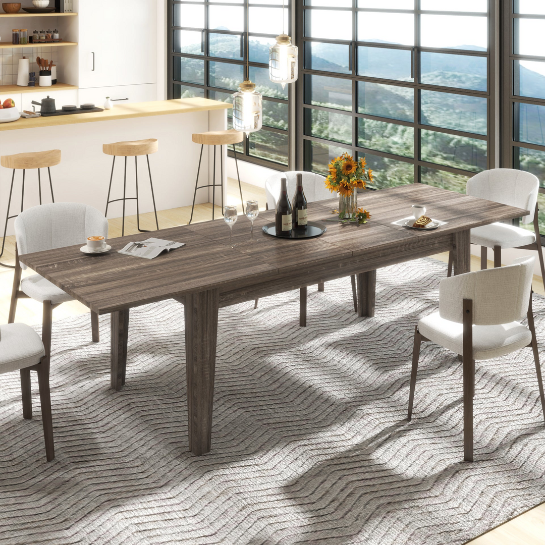 Buy farmhouse furniture Large Oak Contemporary Wooden Extendable Dining Table - Modern Cottage Farmhouse Furniture