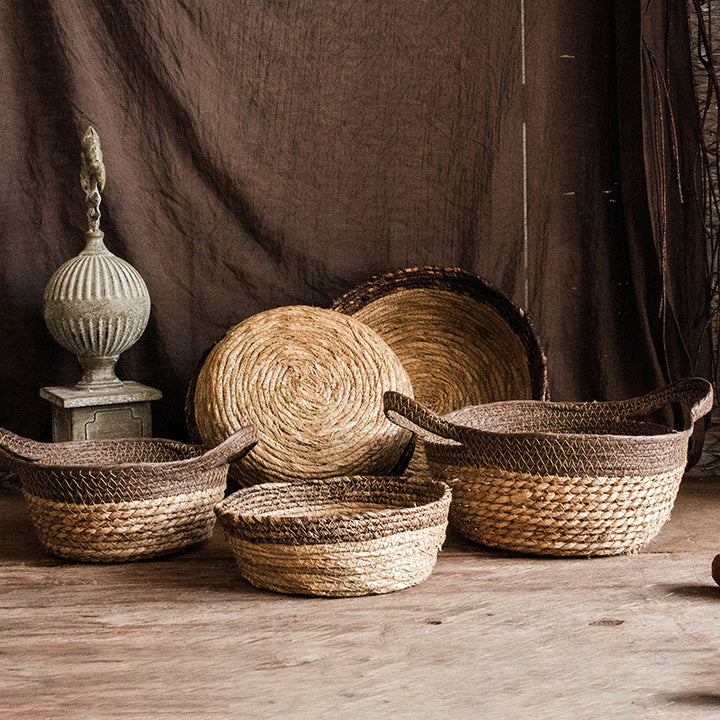 Buy farmhouse furniture Gallarate | Coastal Italian Natural straw woven soft storage basket - Modern Cottage Farmhouse Furniture