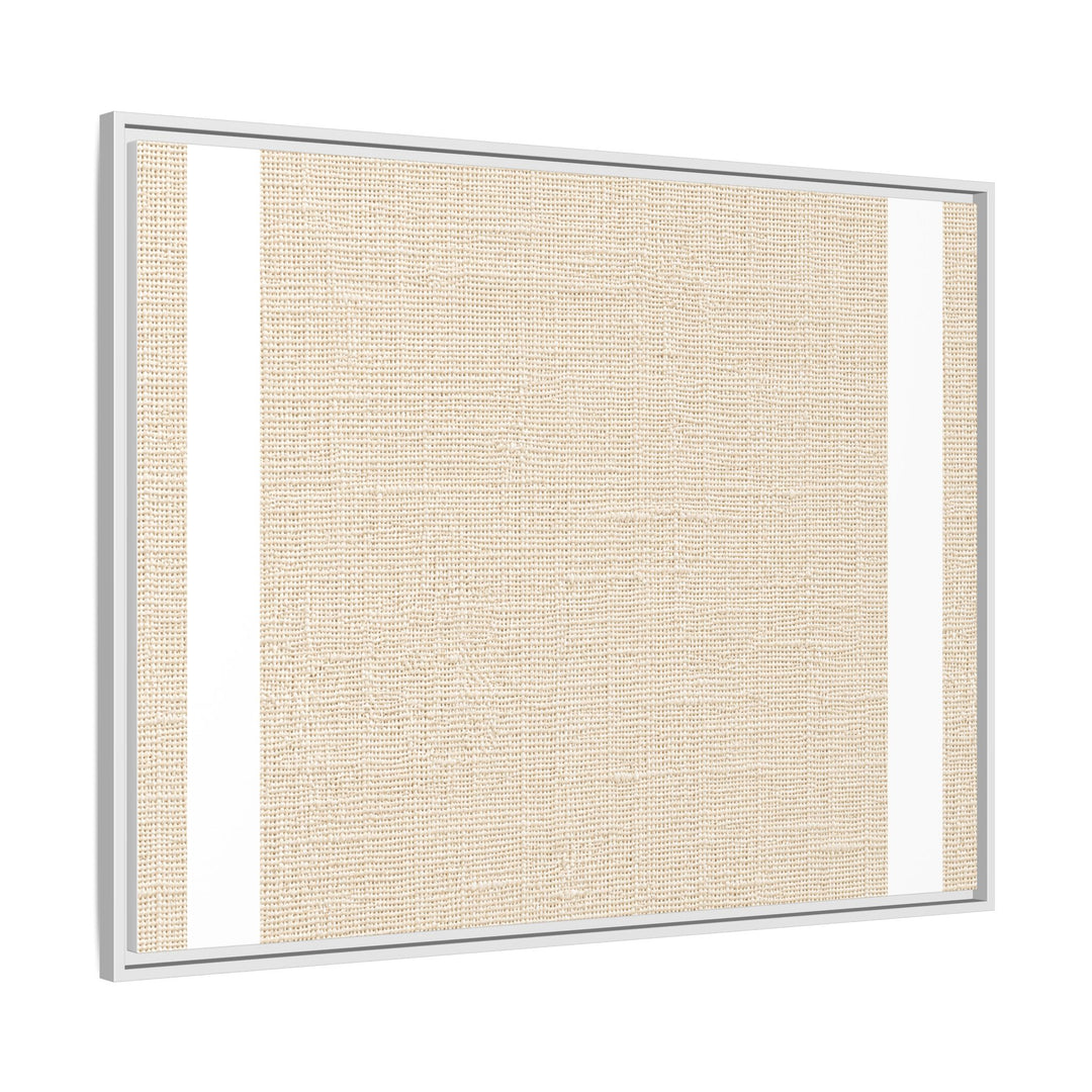 Woven Art Sage &amp; Cream Framed Canvas Wall Art