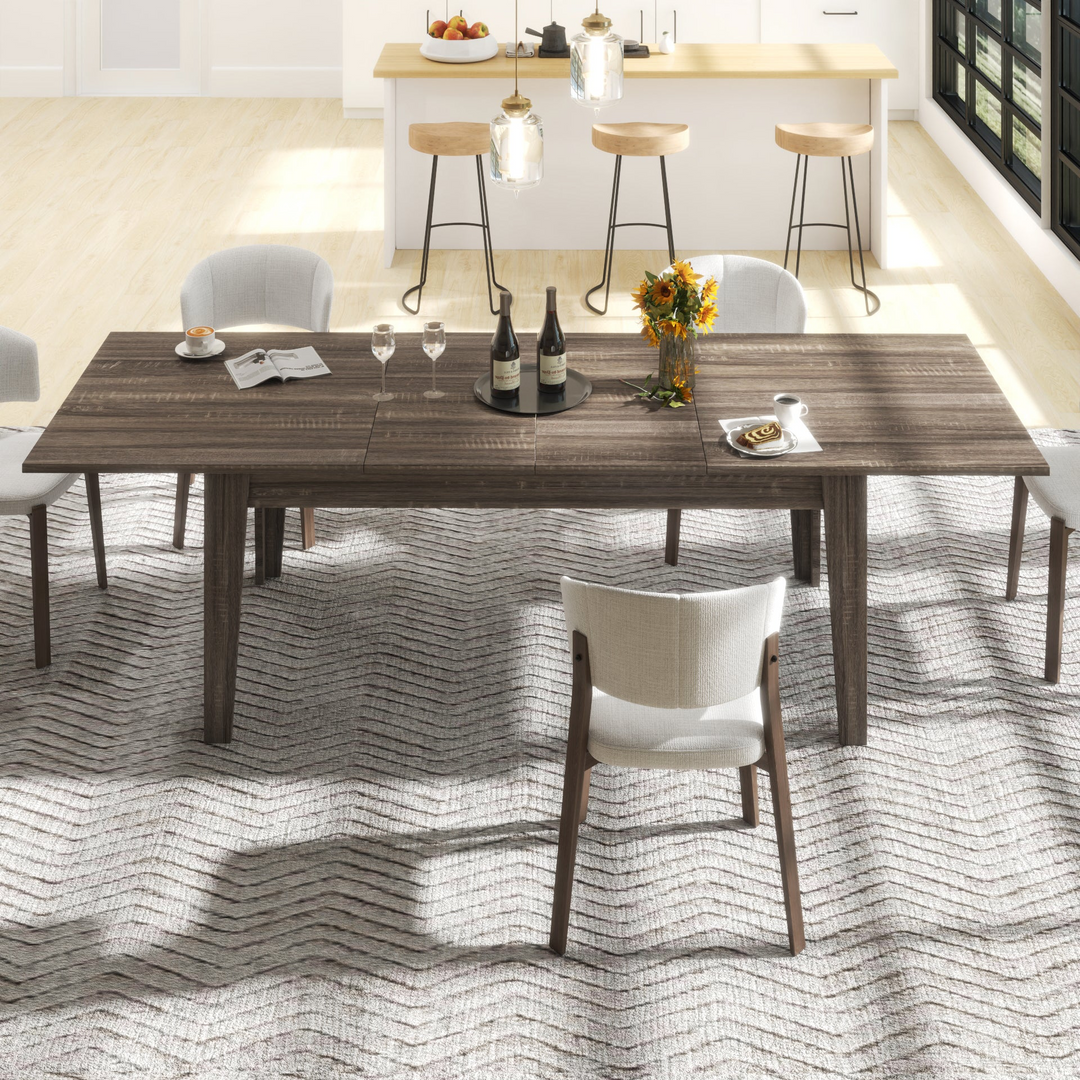 Buy farmhouse furniture Large Oak Contemporary Wooden Extendable Dining Table - Modern Cottage Farmhouse Furniture
