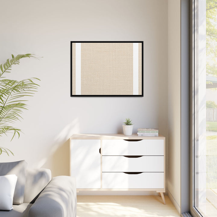 Woven Art Sage &amp; Cream Framed Canvas Wall Art