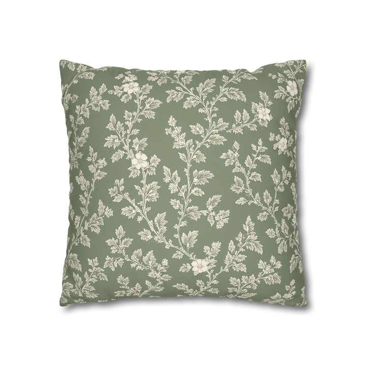 Clover Hill - Cream &amp; Sage Floral Pillowcase By. Artisan Blooms