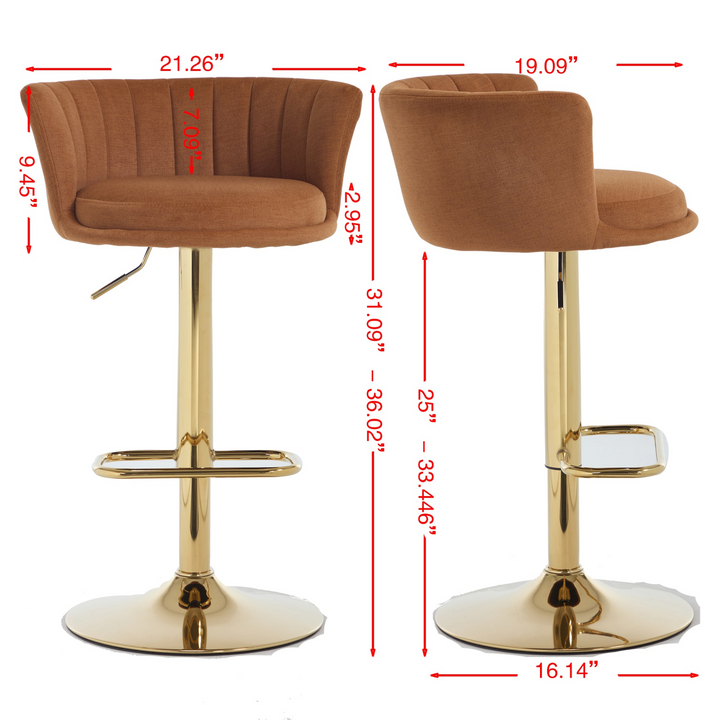 Buy farmhouse furniture Villa Aurelia Mediterranean Leather Brown Bar Stools - Modern Cottage Farmhouse Furniture