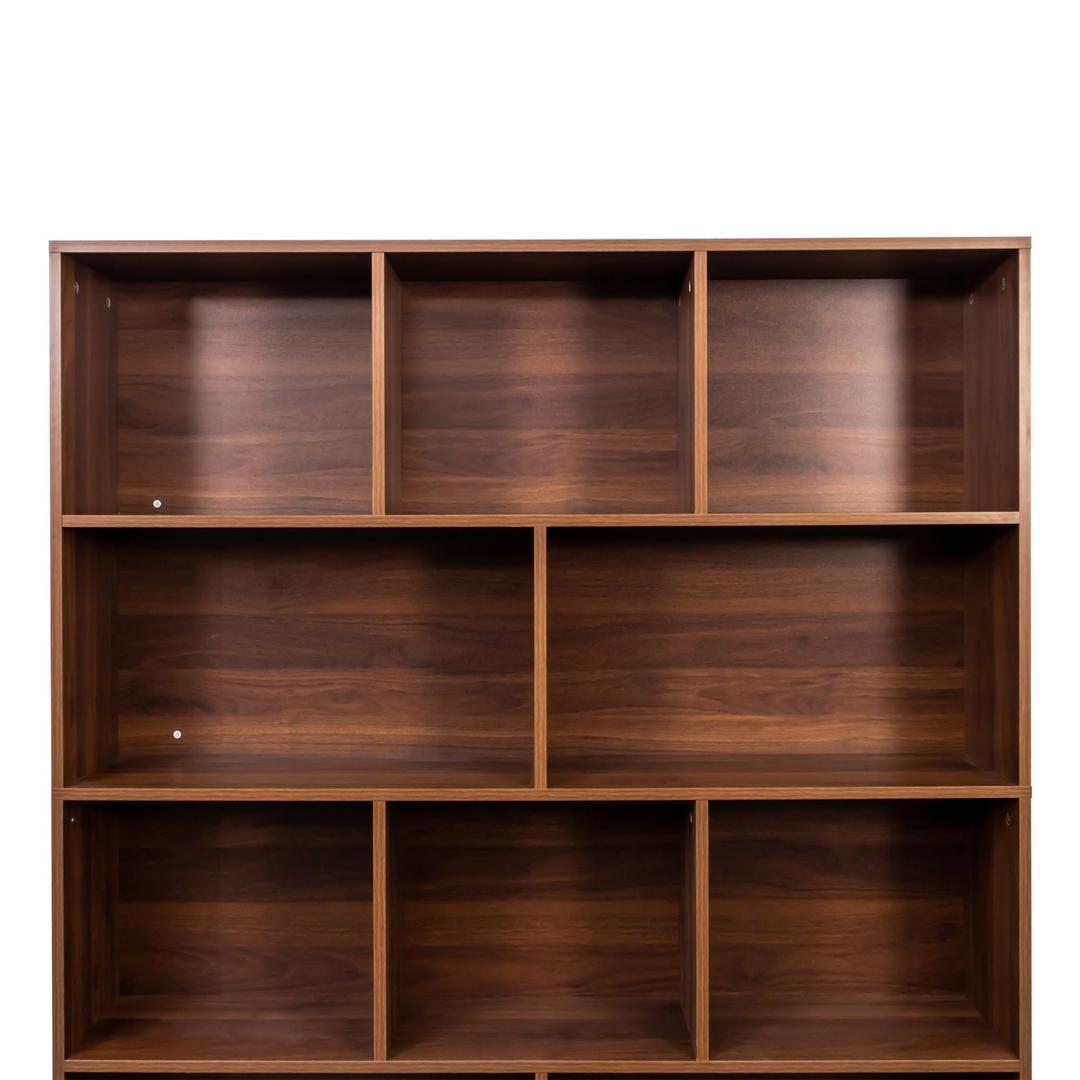 Buy farmhouse furniture Tall Wooden Brown Modern Cottage Farmhouse Style 4 Shelf Modern Farmhouse Bookshelf - Modern Cottage Farmhouse Furniture