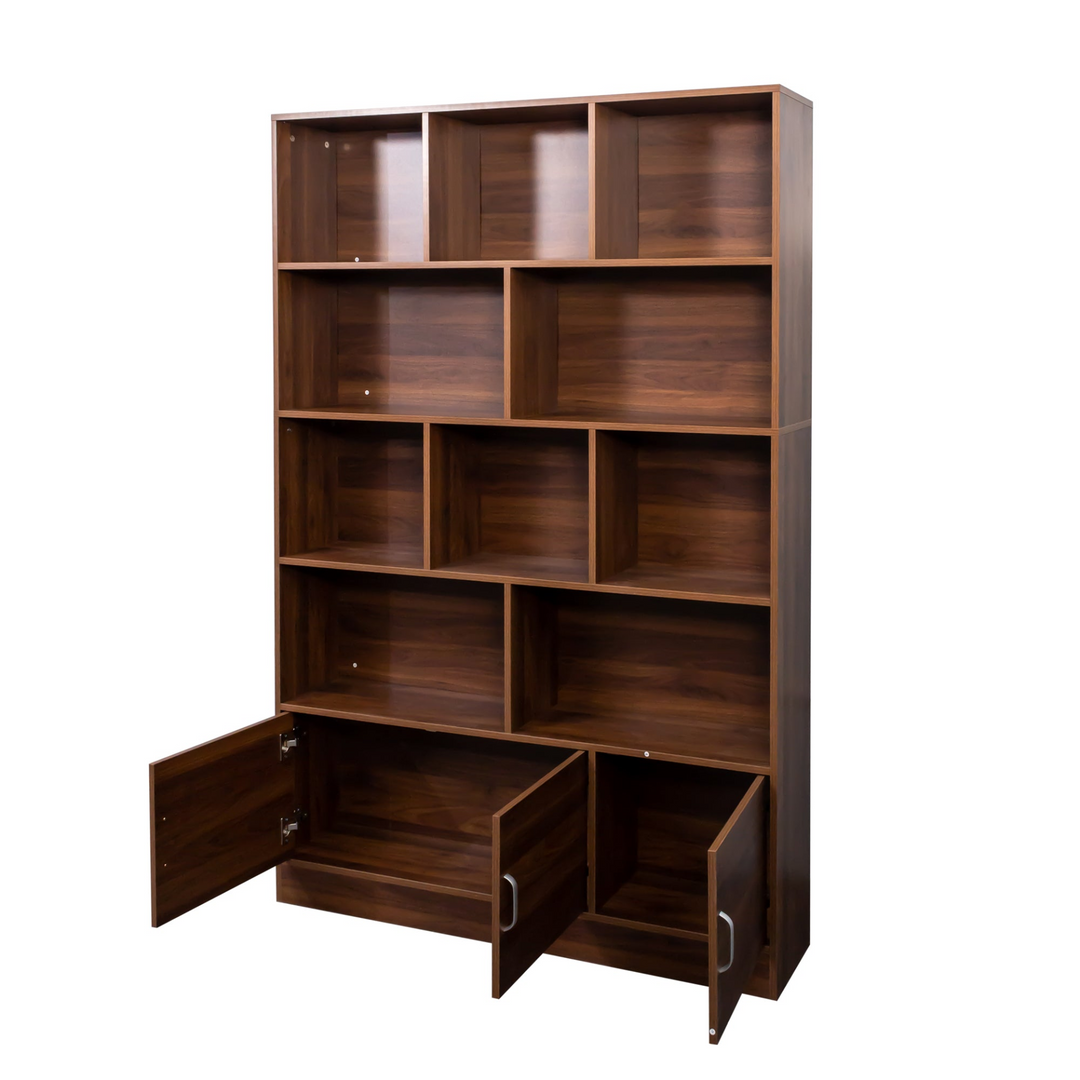 Buy farmhouse furniture Tall Wooden Brown Modern Cottage Farmhouse Style 4 Shelf Modern Farmhouse Bookshelf - Modern Cottage Farmhouse Furniture