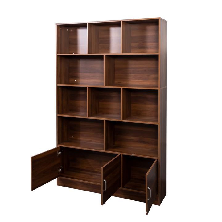 Buy farmhouse furniture Tall Wooden Brown Modern Cottage Farmhouse Style 4 Shelf Modern Farmhouse Bookshelf - Modern Cottage Farmhouse Furniture