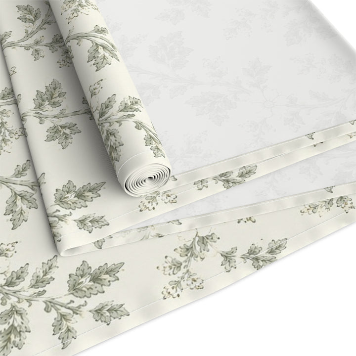 Buy farmhouse furniture Sage &amp; Cream Cotton-Poly Table Runner — Sage Green Floral Dining - Modern Cottage Farmhouse Furniture