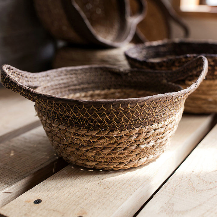 Buy farmhouse furniture Gallarate | Coastal Italian Natural straw woven soft storage basket - Modern Cottage Farmhouse Furniture