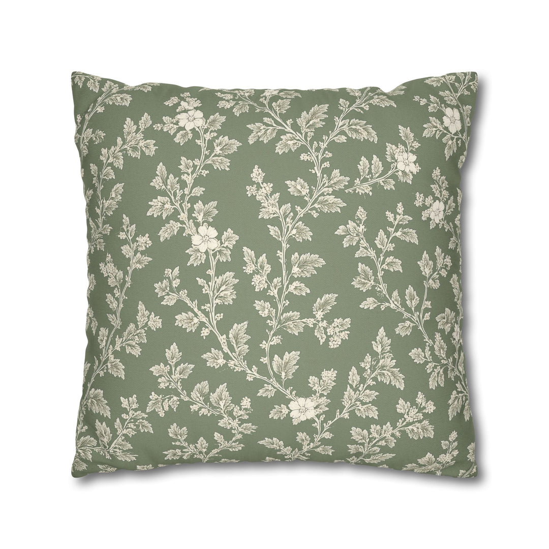 Clover Hill - Cream &amp; Sage Floral Pillowcase By. Artisan Blooms