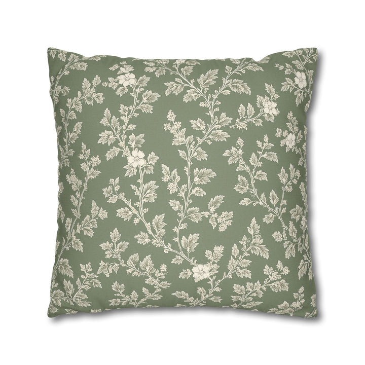 Clover Hill - Cream &amp; Sage Floral Pillowcase By. Artisan Blooms
