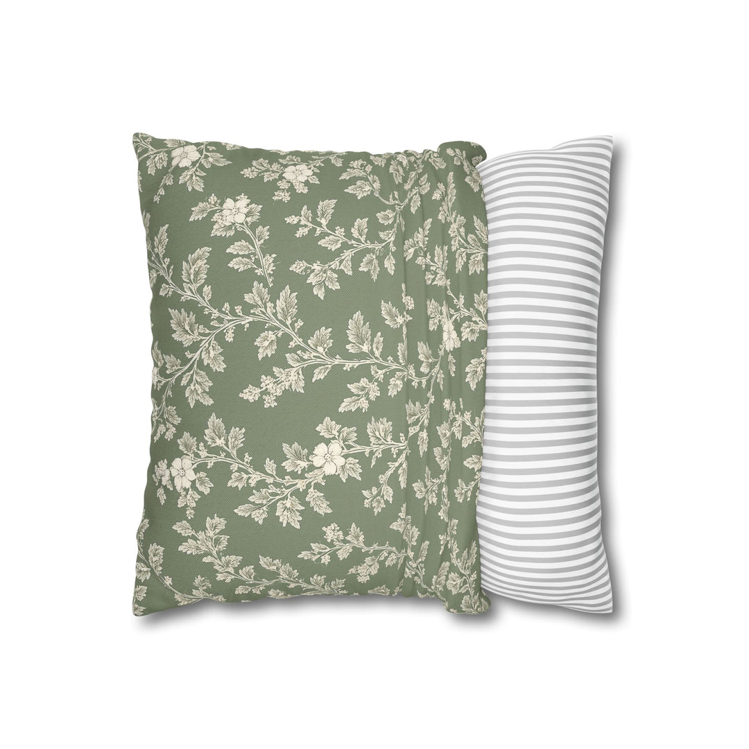 Clover Hill - Cream &amp; Sage Floral Pillowcase By. Artisan Blooms