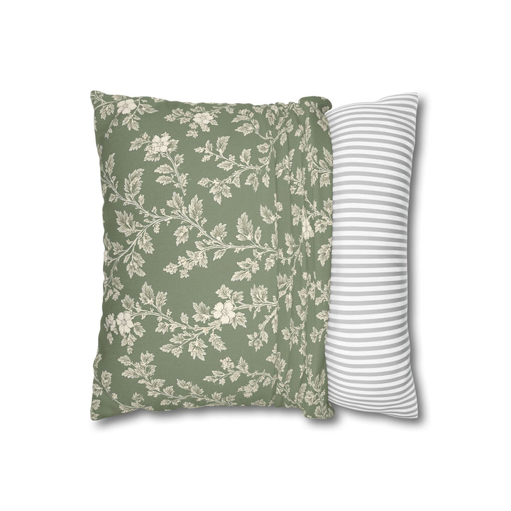 Clover Hill - Cream &amp; Sage Floral Pillowcase By. Artisan Blooms