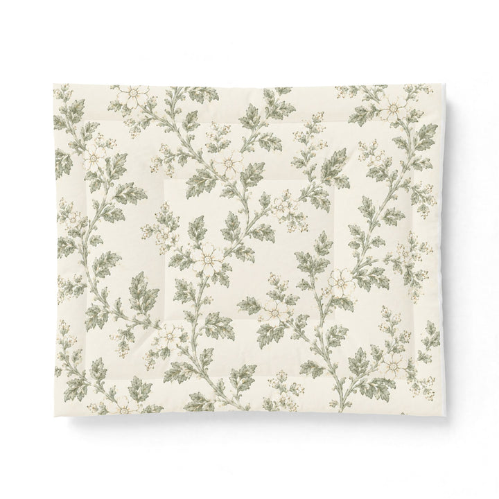 Buy farmhouse furniture Cream &amp; Sage Floral Cotton Comforter By. Artisan Blooms - Modern Cottage Farmhouse Furniture