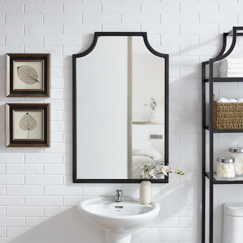 Buy farmhouse furniture Aimee Bathroom Mirror | Oil-Rubbed Bronze Pagoda Frame | Farmhouse Wall Mirror - Modern Cottage Farmhouse Furniture