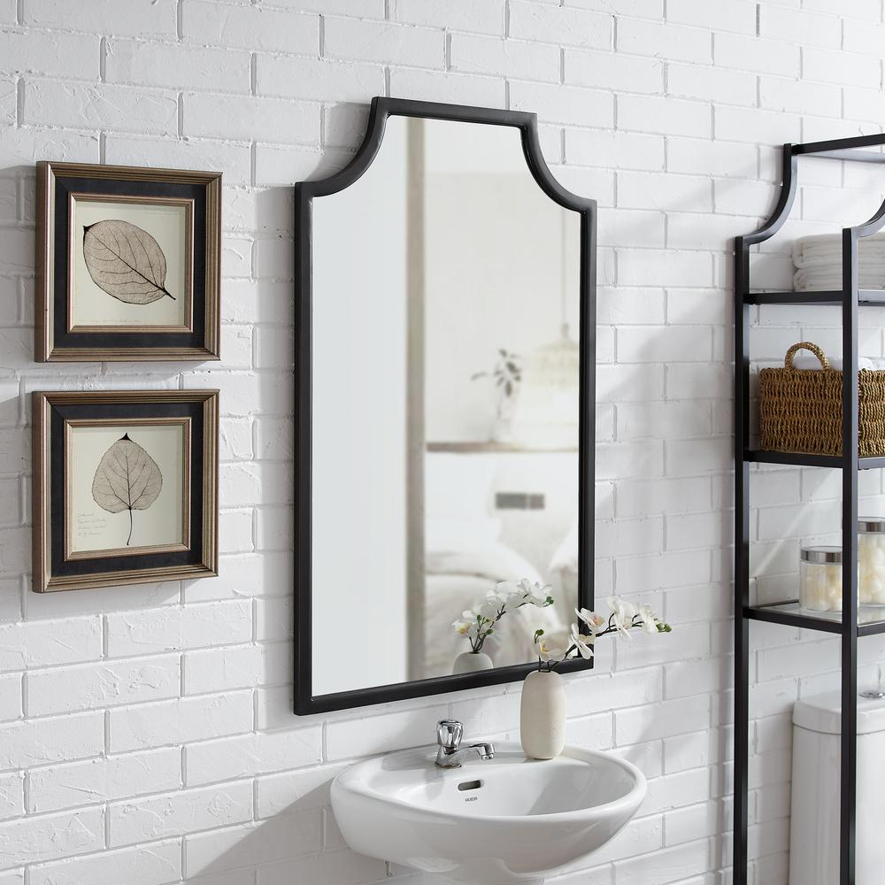 Buy farmhouse furniture Aimee Bathroom Mirror | Oil-Rubbed Bronze Pagoda Frame | Farmhouse Wall Mirror - Modern Cottage Farmhouse Furniture
