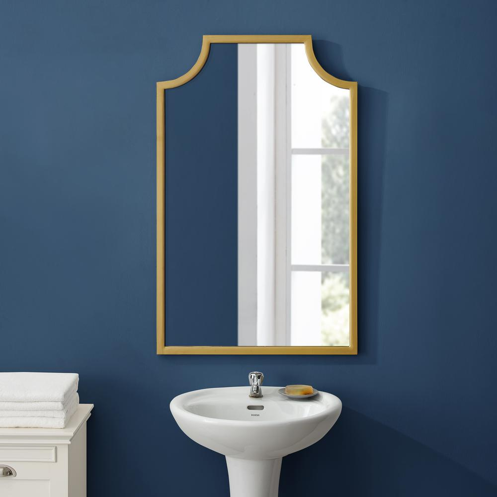 Buy farmhouse furniture Sérénité | Arched Soft Gold Modern Luxury Bath Mirror - Modern Cottage Farmhouse Furniture