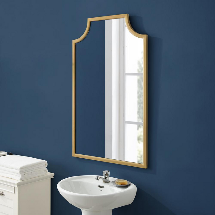Buy farmhouse furniture Sérénité | Arched Soft Gold Modern Luxury Bath Mirror - Modern Cottage Farmhouse Furniture