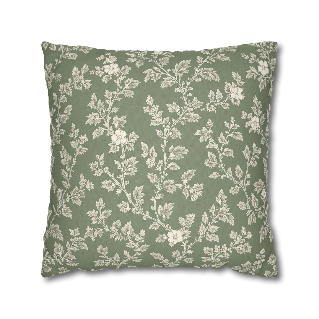 Clover Hill - Cream &amp; Sage Floral Pillowcase By. Artisan Blooms