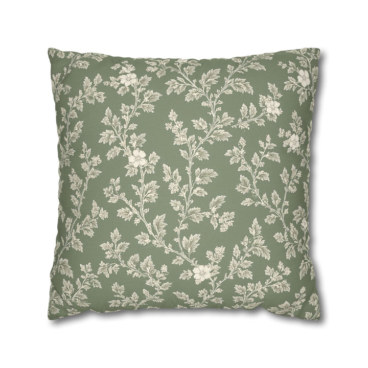 Clover Hill - Cream &amp; Sage Floral Pillowcase By. Artisan Blooms