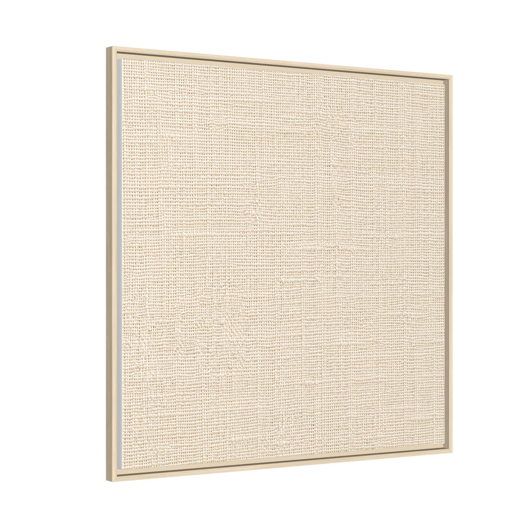 Woven Art Sage &amp; Cream Framed Canvas Wall Art