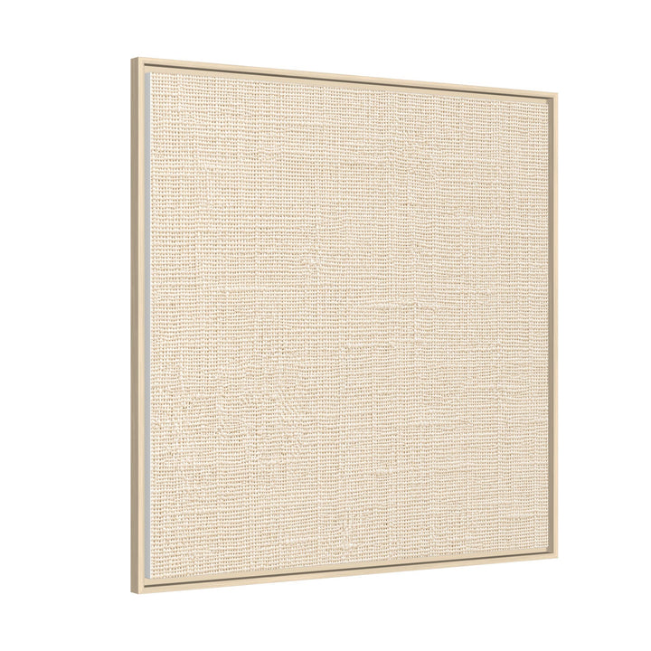 Woven Art Sage &amp; Cream Framed Canvas Wall Art
