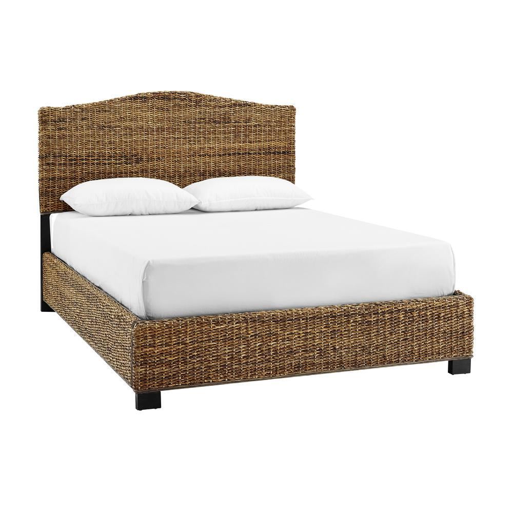 Buy farmhouse furniture Kalafati | Banana leaf Mediterranean Farmhouse Woven Textured Queen Bed - Modern Cottage Farmhouse Furniture