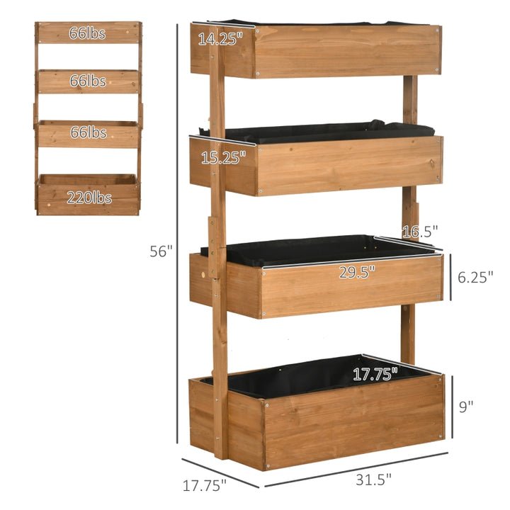 Buy farmhouse furniture Mediterranean 4 Tier Raised Garden Wooden Planter Box - Modern Cottage Farmhouse Furniture