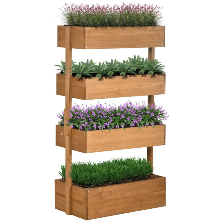 Buy farmhouse furniture Mediterranean 4 Tier Raised Garden Wooden Planter Box - Modern Cottage Farmhouse Furniture