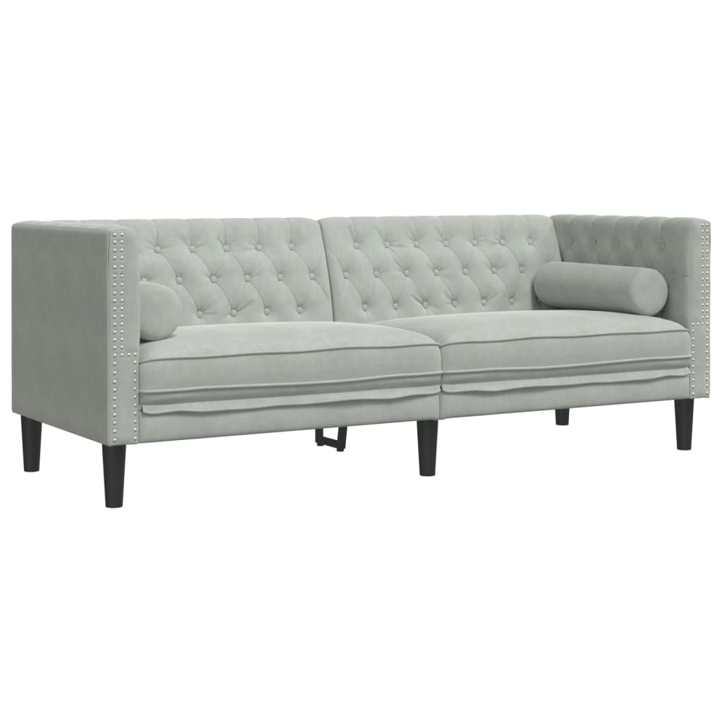 Buy farmhouse furniture The Harper | Velvet 3-Seater Farmhouse Chesterfield Sofa with Neck Rolls - Modern Cottage Farmhouse Furniture