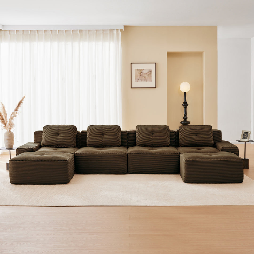 Buy farmhouse furniture Hearth | Large U Shaped Brown Modern Cottage Farmhouse Style Sofa Couch - Modern Cottage Farmhouse Furniture